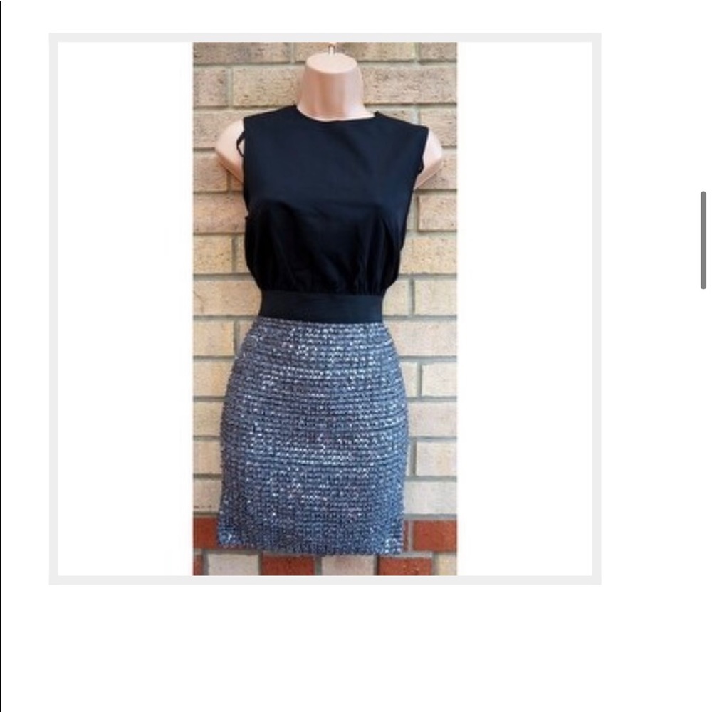 AX PARIS Silver Sleeveless Short Dress 14, US=8/10